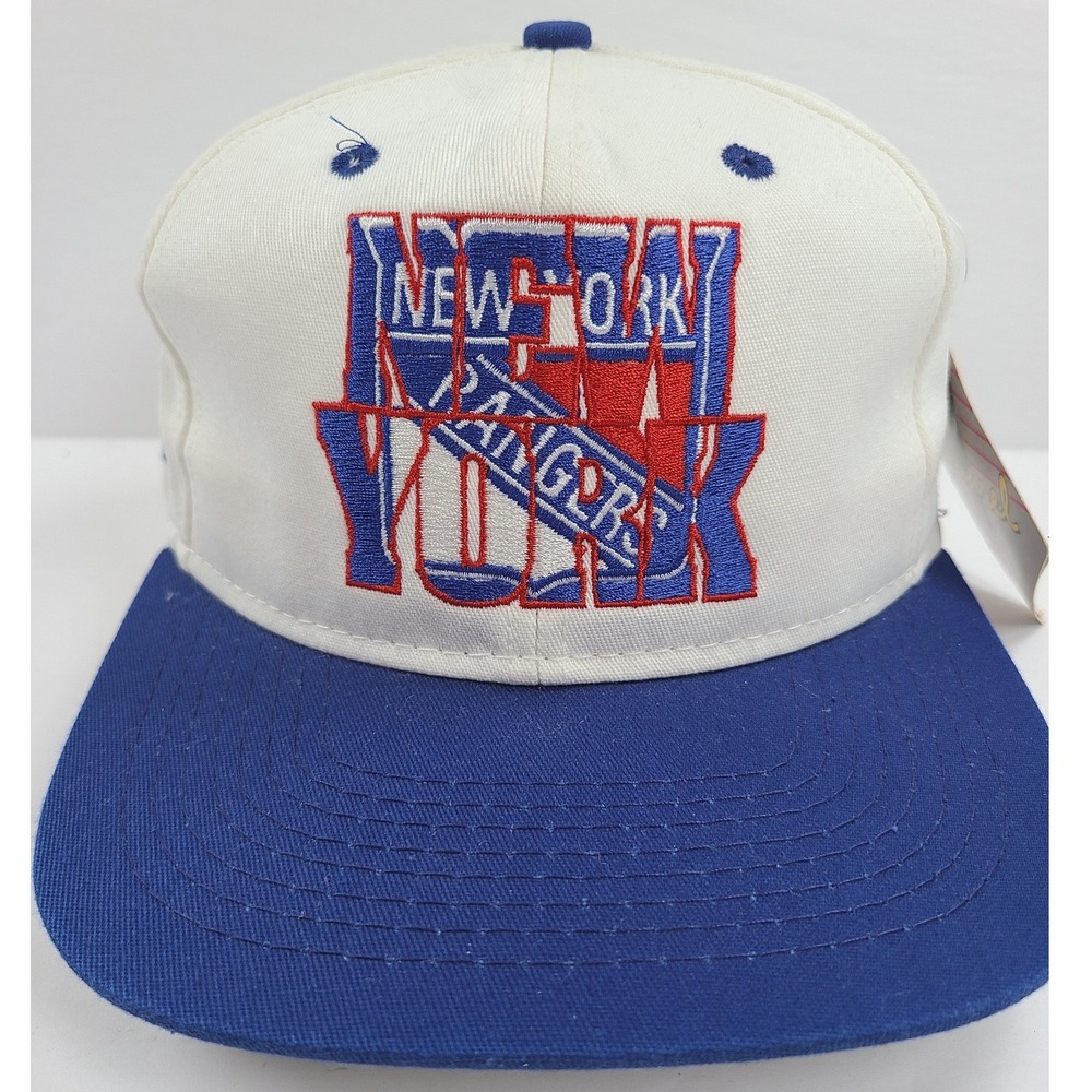 Vintage New York Rangers Snapback Hat Mens #1 Apparel White Ice Hockey Team NHL